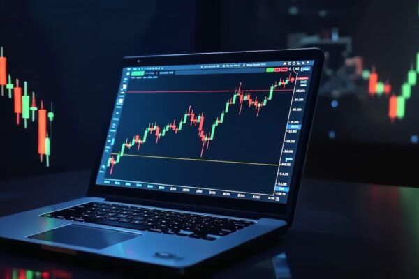 belajar-dasar-trading-pemula-chart-laptop